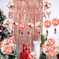 Migeet 40PCS Rose Gold Birthday Party Decorations Set Boys Girls Women Birthday Party Supplies Reusable Happy Birthday Sequin Heart Balloons Tassel Door Curtain for Baby Birthday Party Decorations. 