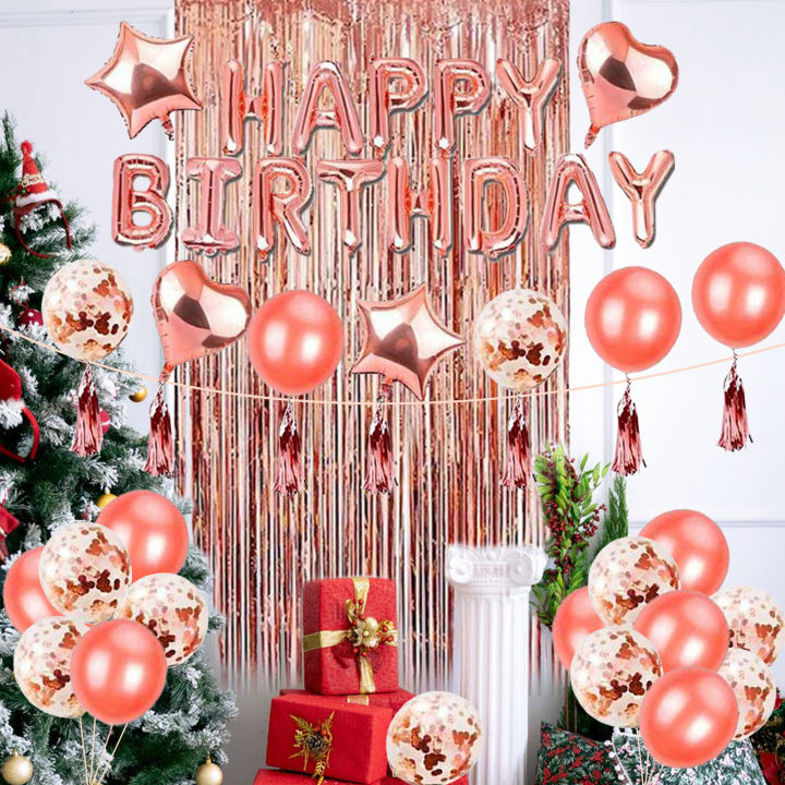 Migeet%2040PCS%20Rose%20Gold%20Birthday%20Party%20Decorations%20Set%20Boys%20Girls%20Women%20Birthday%20Party%20Supplies%20Reusable%20Happy%20Birthday%20Sequin%20Heart%20Balloons%20Tassel%20Door%20Curtain%20for%20Baby%20Birthday%20Party%20Decorations%20-%20Image%205