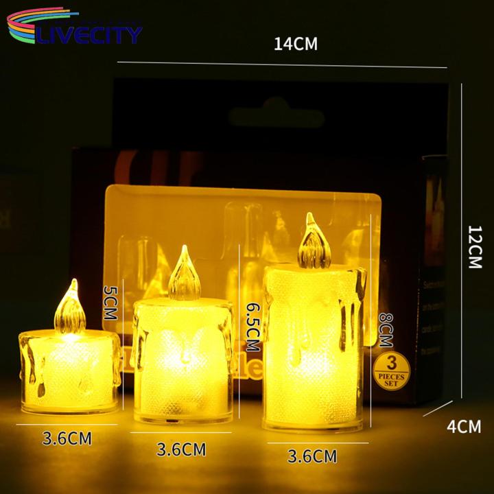 Crystal%20Chandelier%20Set%20Sparkling%20Crystal%20Led%20Candle%20Lights%20for%20Wedding%20Home%20Decor%20Set%20of%203%20less%20Than%203d%20Flickering%20Flame%20Candles%20-%20Image%202