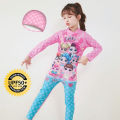 Cute long sleeved children's swimsuit baby girl beach suit with UV protection cloth with full pant and free cap. 