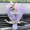 1pc Car Bouquet Design Air Outlet Decoration Clip, Lavender Sunflower Rose Self-adhesive Decoration Clip, Gift Set ( With Fragrance Tablets).