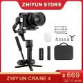 Zhiyun vinç 4 3-Axis el Gimbal kamera sabitleyici DSLR Nikon Canon için kamera Video kameralar. 