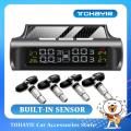 TOHAYIE Solar Power TPMS Three-digit High-precision Car Tire Pressure Alarm Monitor System Auto Security Alarm Systems Wireless Tyre Pressure Temperature Warning (Built-in Sensor). 