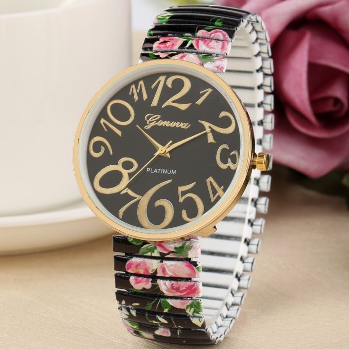 Fashion%20Women%20Quartz%20Watch%20Large%20Arabic%20Number%20Dial%20Ladies%20Wristwatch%20Unique%20Elastic%20Printing%20Strap%20Girls%20Watches%20Reloj%20Mujer%20-%20Image%204