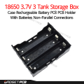18650 3.7V 3 Tank Storage Box Case Rechargeable Battery PC6 PCB Holder 3S Three Cell Casing With 18650 Batteries Non-Parallel Connections. 