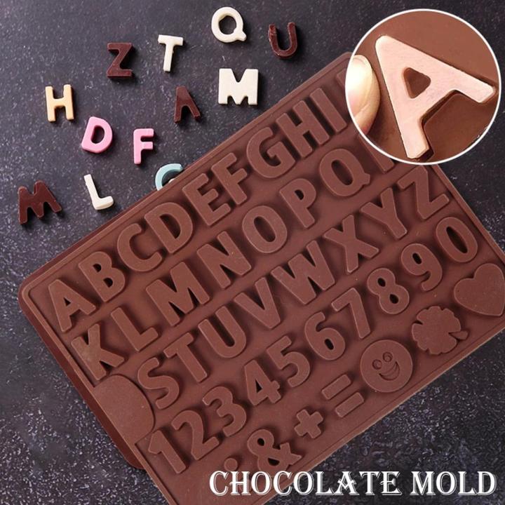 Silicone 26 Letter Number Chocolate Baking Molds DIY Cake