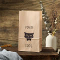 50pcs Kraft Paper Gift Bag Candy Cookies Kraft Paper Bags Gift Packing Wedding Home Party Birthday Gift Packaging Cat Pattern.