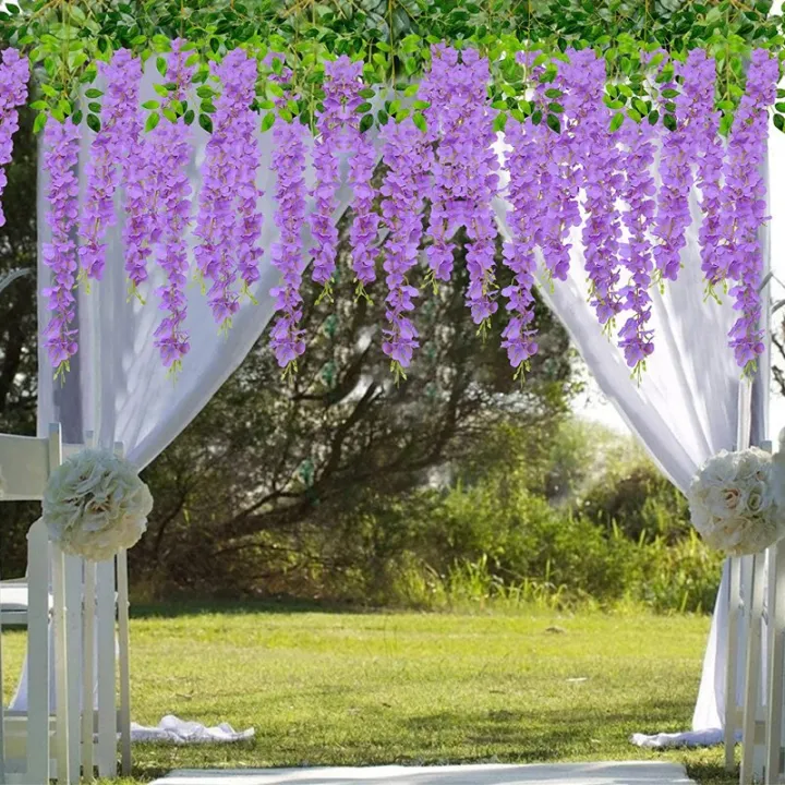 Purple%20Wisteria%20Artificial%20Flowers%2012Pcs%20Hanging%20Garland%20Wedding%20Flower%20String%20Silk%20Flowers%20Home%20Garden%20Wedding%20Decoration%20-%20Image%204