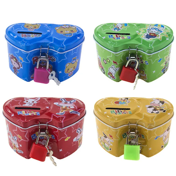 Cute%20Cartoon%20Square%20Tin%20Metal%20Piggy%20Bank%20Saving%20Cash%20Coin%20Money%20Box%20Children%20Toy%20Kids%20Birthday%20Gifts%204%20Color%20With%20Lock/Key%20-%20Image%203