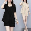 Three-Piece Suit for Fat Girls Coat Shorts Fashion Suit Simple Style Loose New Summer Large Size Women's Clothing.