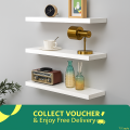 White Floating Shelf Set of 1/2/3,Wall Hanging Shelf,Home Decoration Shelf,Storage Shelves Display Racks Home Decor Wall shelve for Living Room, Office Shelves, Book Shelf Size:19x6 inch. 