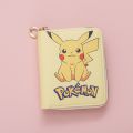 Pokemon Pikachu PU Short Zipper Wallet Cartoon Printing Kawaii Storage Bag Students Coin Purse Small Card Holder Birthday Gifts. 