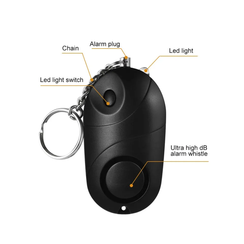 Personal Alarm 120-130dB Security Alarm Keychain black