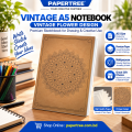 PaperTree Vintage A5 Notebook Sketchbook Red Vintage Flower Drawing Sketchpad for Graphite Colored Pencil Pastel & Charcoal Art.