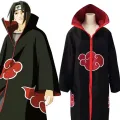 Akatsuki Cloak Cosplay Dress - Anime Naruto Akatsuki Robe Itachi Uchiha Costume.