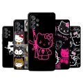 Cute Cool Hello Kitty Cat Case For Samsung Galaxy A52 A12 A32 4G 5G A21s A03 A22 A31 A50 A51 A71 A72 A20e A13 Black Soft Cover. 