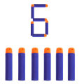 6PCS Mega for Nerf 9.5cm Red Rifle Darts Mega Foam Big Hole Head for N-Strike Mega Series. 