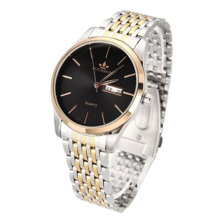 FOURRON%20Men's%20Fashion%20Business%20Watch%20Calendar%20Waterproof%20Stainless%20Steel%20Strap%20Simple%20Thin%20Dial%20Fashion%20Quartz%20Watch%20-%20Image%203