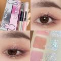 Cappuvini Double Liquid Eyeshadow Matte Sequin Pearl Eye Makeup Lying Silkworm Brightening Eyeshadow palette Portable Cosmetics Vnce Lncei.
