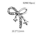10pcs Silver Retro Bow Tie Charms Bowknots Ribbon Alloy Nail Art Charms Decorations Manicure Metallic Charms DIY Salon Jewelry Demoo. 