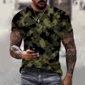 3D Camouflage T-shirt Summer Unisex Street Large Sports Military T-shirt Outdoor Leisure Fashion Crew Neck Short Sleeve.