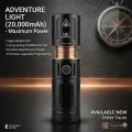 Sonford High Power Super Bright Rechargeable Flashlight | Handheld LED Torch Light with 40,000 Battery | Zoomable with 4 Light Modes | Long Runtime Torch with Holster for Camping, Emergency, Outdoor, and Home Use. 
