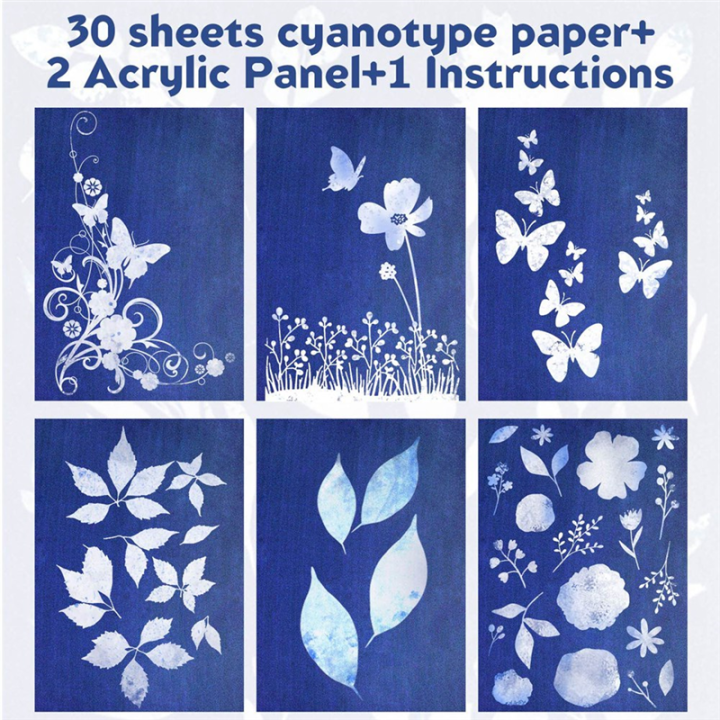 Sun%20Print%20Paper%20Kit%20Cyanotype%20Paper%20With%202%20Sheet%20Acrylic%20Panel%20Green%20For%20Arts%20Crafts%20DIY%20Project%20-%20Image%206