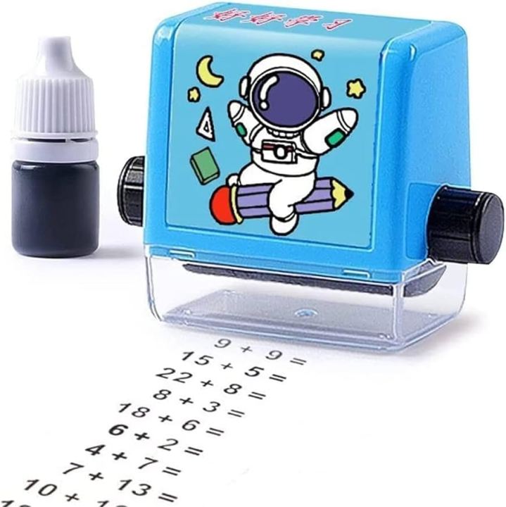 HAPANI HOME Smart Number Rolling Maths Stamps for Kids, Subtraction Maths Roller Stamp, Smart Math Roller 100 Learning Toy for Preschool, Stamp Art for Kids