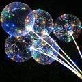 Net Red Bobo Ball Glowing Balloon LED Light Bubble Balloons With Sticks Wedding Birthday Party Decorations. 