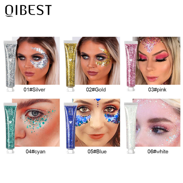 QIBEST%20Highlighter%20Powder%20Glitter%20Sequins%20Gel%20Shimmer%20Contour%20Blush%20Powder%20Makeup%20For%20Face%20Body%20Highlight%20Makeup%206%20Colors%204g%20-%20Image%206