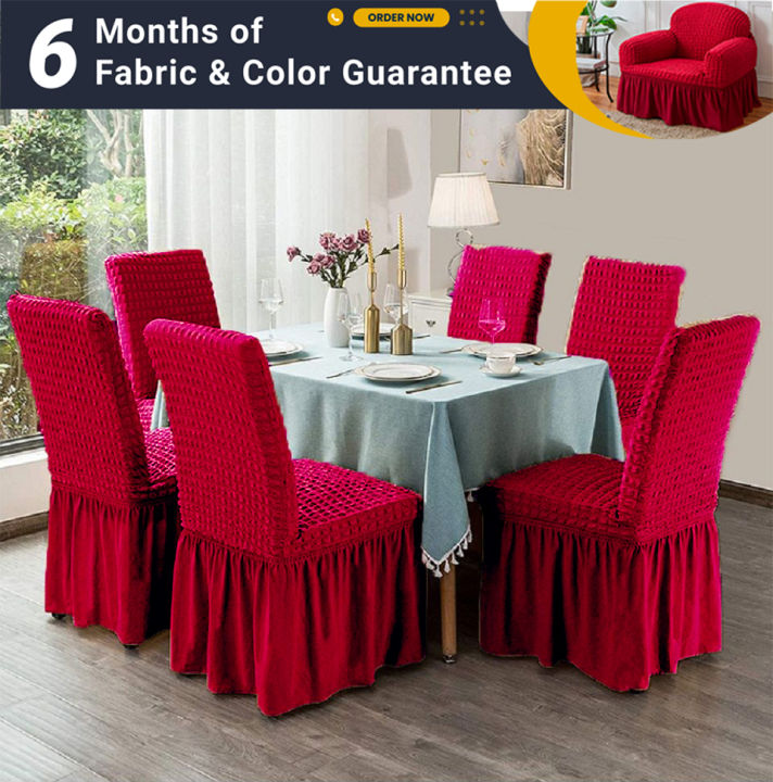 ডাইনিং টেবিলের জন্য 6 পিস সফট চেয়ার কভার, তুর্কি সোফা কভার - sofa cover