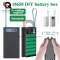12Pcs 18650 Battery Solderless Power Bank Case DIY Battery Storage Boxes With LED Lights Detachable Push-pull Power Bank Kit. 