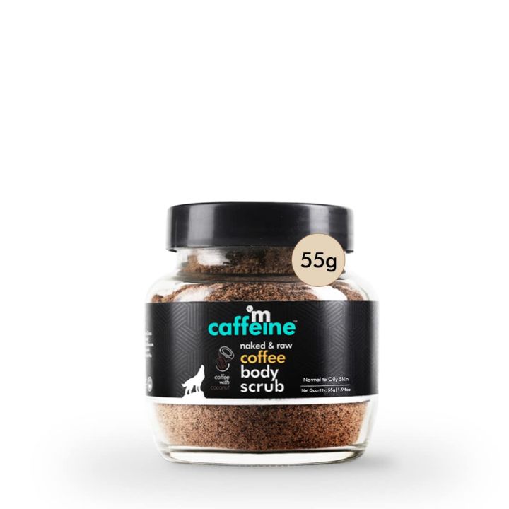 mCaffeine Exfoliating Coffee Body Scrub for Tan Removal & Soft-Smooth Skin-55 gram