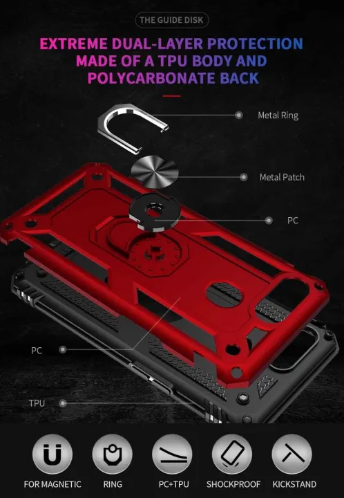 xprmy%20for%20OPPO%20A5s/AX5s/A7/A12%20phone%20Case%20Luxury%20Armor%20Shockproof%20TPU%20PC%202%20in%201%20360%20Degree%20Rotating%20Holder%20Ring%20Back%20Cover%20-%20Image%203