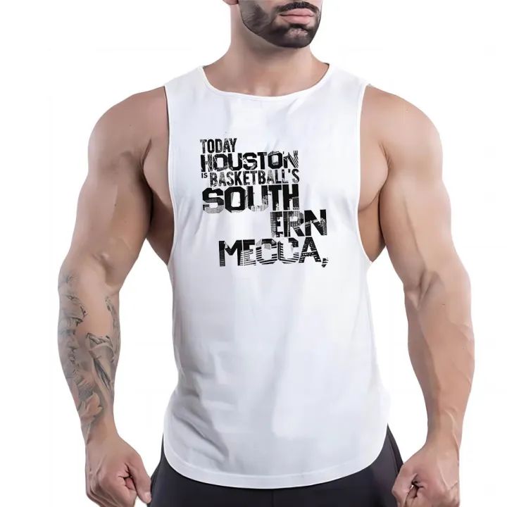 Summer%20Fashion%20Street%20Sleeveless%20Multi-Color%20Vest%20Men'S%20Casual%20Letter%20Print%20Comfortable%20Simple%20Lightweight%20Top%20Quick%20Dry%20-%20Image%205