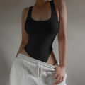 Sleeveless Knit Bodysuit 2023 Hot Summer Bodycon Off Shoulder Halter Tops Casual Street Bodice For Women ClubWear.