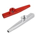 1Pcs Silver Kazoo Aluminum Alloy & 1Pcs Mirliton Made Of Aluminum Alloy with Red Membrane. 