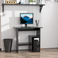 RoyalDecor Compact Small Computer Table Wooden Desk Keyboard Tray Storage Shelf Modern Corner Table Home Office Black.
