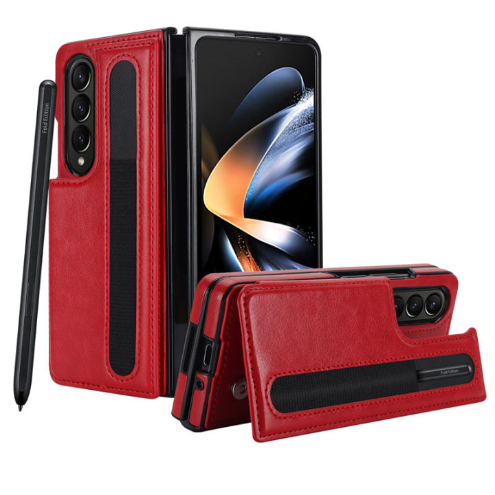%E3%80%90Solo%20Yolo%E3%80%91Double%20Buckle%20for%20Samsung%20Z%20Fold%205%20Mobile%20Phone%20Leather%20Case%20ZFOLD4/3%20Folding%20Card%20Insert%20Protective%20Shell%20with%20Pen%20Slot%20-%20Image%208