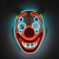 Cross Border New Arrival Halloween New Green Hair Wig Clown Full Face LED Luminous Mask DJ Music Festival EL Mask. 