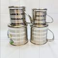 4Pcs Drinking Mug Eco-friendly Handle Design Stainless Steel Water Tea Storage Non Magnetic Pure Stainless Steel Glass/mugs. 