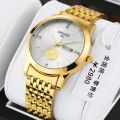 [ Low Price Impulse ] Foreign Trade One Piece Dropshipping Quartz Watch Luxury Gold Double Calendar Luminous Men's Water-Proof Watch. 