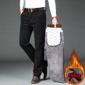 Winter Men's Fleece Corduroy Pants Business Fashion Classic Style Thick Warm Stretch Trousers Male Brand Clothing. 