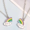 Fashion Best Friends Honey Love Couple Pendant Necklace 2 Pcs/ Set Chain Choke Broken Heart BFF Good Friendship Jewelry Gift. 