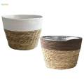 Woven Planter , with Liners Organizer Containers Boho Pots for Farmhouse Picnic Laundry Ornament , S.