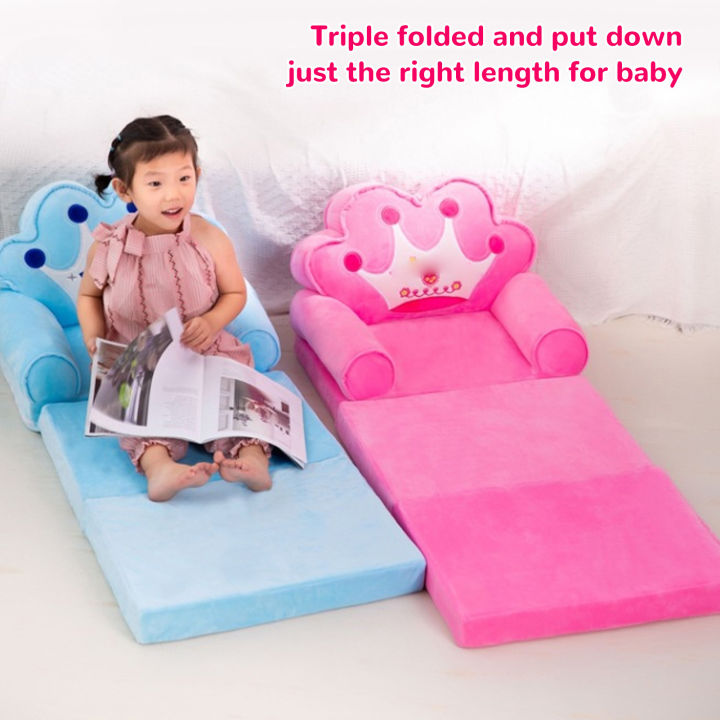 Toddler%20Chair%20Couch%20Lovely%20Cartoon%20Durable%20Flip%20Open%20Couch%20Sleeper%20Attract%20Attention%20Triple%20Folding%20for%20Kids%20for%20Reading%20-%20Image%203