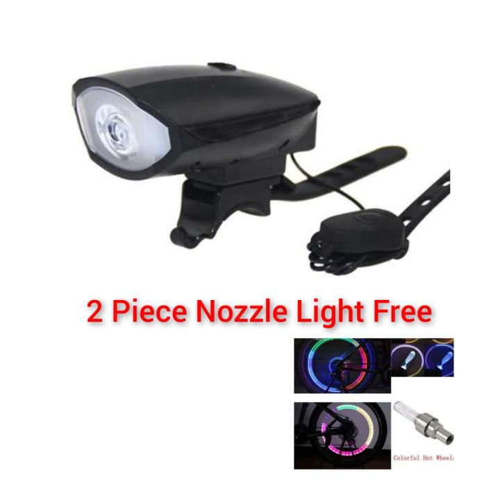 Waterproof Rechargeable 2 In 1 Bicycle Light and Horn With 2 Piece Nozzle Light Free