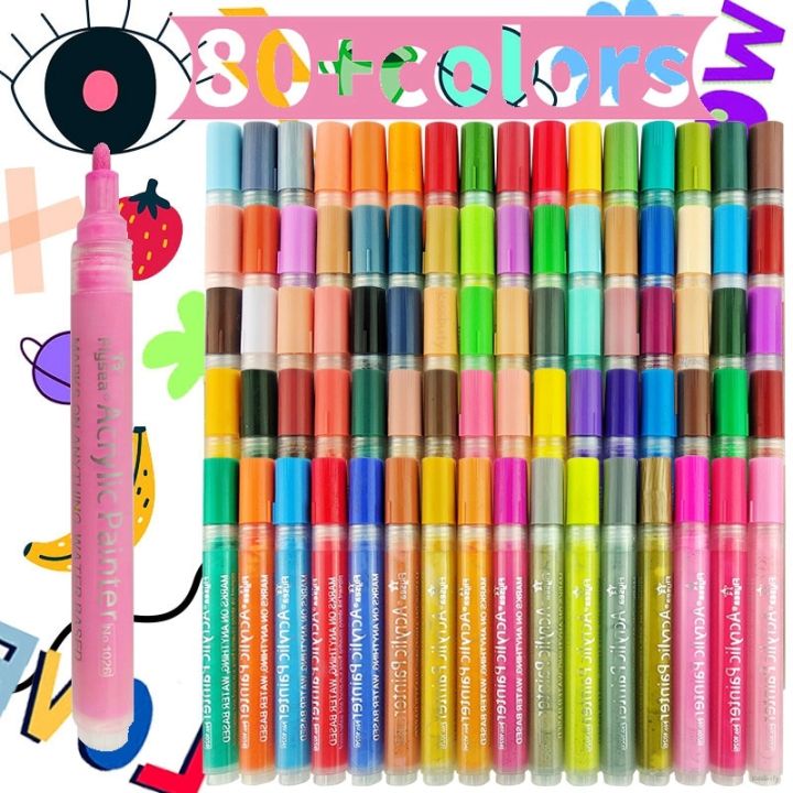Acrylic%20Paint%20Marker%20Pen%2012/28/80Colors%20Set%200.7MM/3.0MM%20Acrylic%20Art%20Markers%20Rock%20Glass%20Canvas%20Metal%20Ceramic%20Mug%20Wood%20Plastic%20-%20Image%203