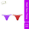 2 Pieces Solid Mesh Sexy G-String Thong for Women From Shilpiana / Stylish & Fashionable Underpants T-Back Panties For Women Ladies & Girls ( Purple Red - Free Size). 