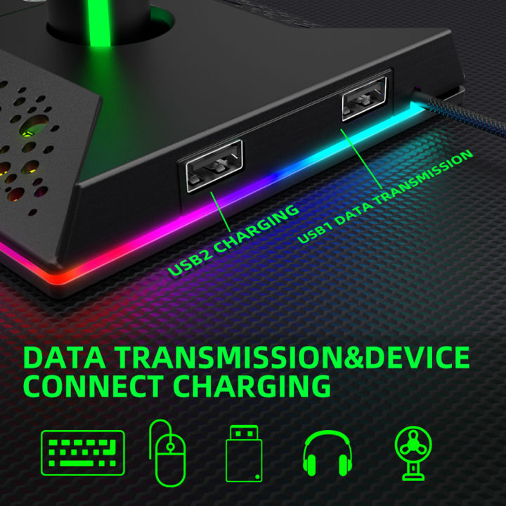 Rgb%20Lights%20Headphone%20Stand%202%20Usb%20Ports%2010%20Lighting%20Modes%20Headphone%20Holder%20For%20All%20Headsets%20Gamers%20Gaming%20Pc%20Accessories%20-%20Image%207